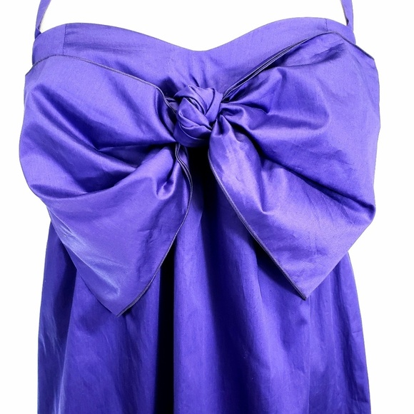 Missoni Halter Tie Purple Bow Front Dress Size 4 - Picture 3 of 8